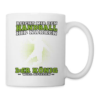 König will Handball spielen Handballer - Tasse - Weiß - Rechts