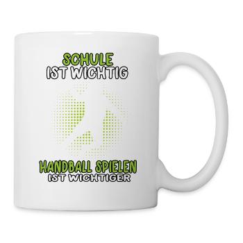 Handball spielen ist wichtiger Handballer - Tasse - Weiß - Rechts