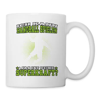 Handball spielen Superkraft Handballer - Tasse - Weiß - Rechts