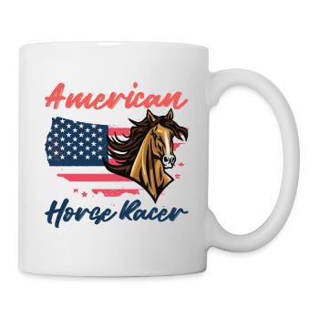 Horse Racing - Reiter Tshirt American Horse Rider - Tasse - Weiß - Rechts
