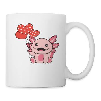 Axolotl zum Valentinstag süße Tiere mit Herzen - Tasse - Weiß - Rechts