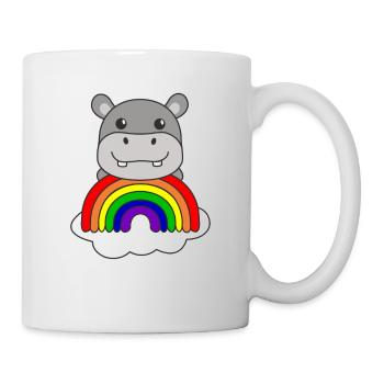 Hippopotamus colorful rainbow for children sweet - Mug - white - Right