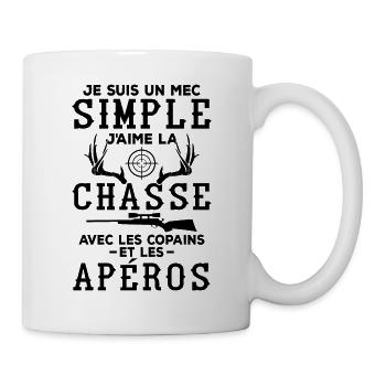Vêtements de chasse : cadeaux pour les chasseurs - Mug blanc - blanc - Droite