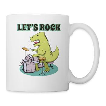 Drôle de T-Rex Costume Drummer Drums - Mug blanc - blanc - Droite