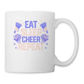 Eat Sleep Cheer Repeat Cheerleading Funny - Tasse - Weiß - Rechts