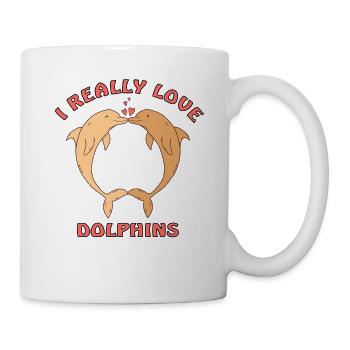 I love dolphins - Mug - white - Right