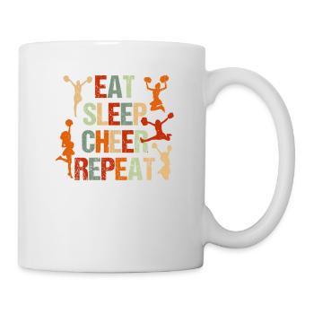 Mangez Dormez Cheer Répétez Cheerleader Drôle - Mug blanc - blanc - Droite