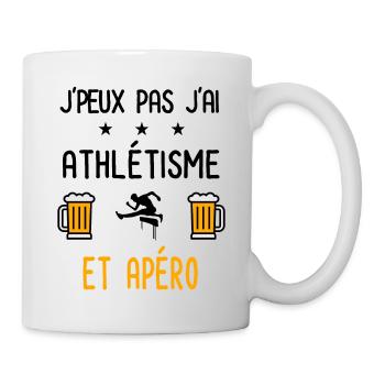 J'peux pas j'ai athlétisme sport apéro - Mug blanc - blanc - Droite