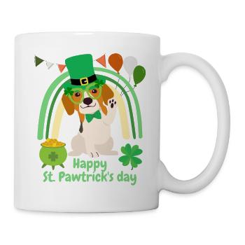 Fun beagle dog st patrick’s day Irish green paddy - Mug blanc - blanc - Droite