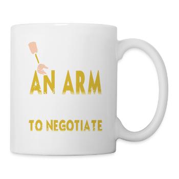 Coût d’un bras mais a pu négocier une prothèse - Mug blanc - blanc - Droite