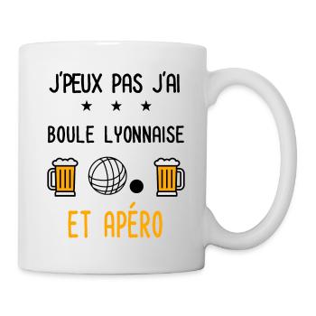J'peux pas j'ai boule lyonnaise apéro - Mug blanc - blanc - Droite