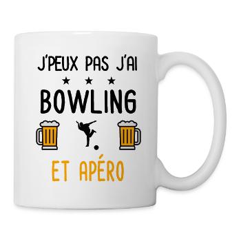 J'peux pas j'ai bowling boule apéro - Mug blanc - blanc - Droite
