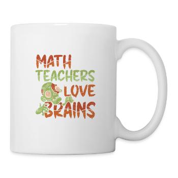 Math teachers love brains - Halloween costume - Mug - white - Right