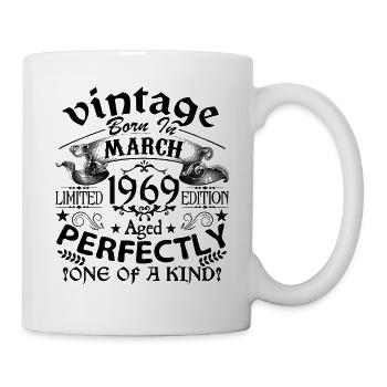Mars 1969 | Vintage 1969 | né en Mars - Mug blanc - blanc - Droite
