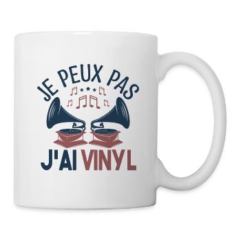 Je peux pas j'ai vinyle Cadeau amoureux de musique - Mug blanc - blanc - Droite