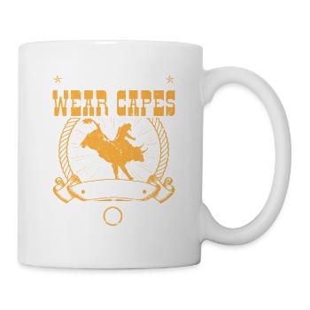 Not All Heroes Wear Capes, Rodeo Cowboy Bull Rider - Tasse - Weiß - Rechts
