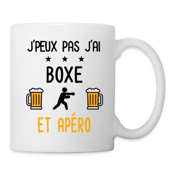 J'peux pas j'ai boxe boxeur apéro - Mug blanc - blanc - Droite