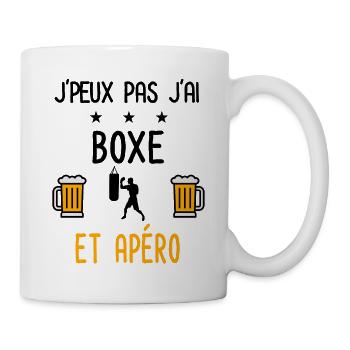 J'peux pas j'ai boxe apéro - Mug blanc - blanc - Droite