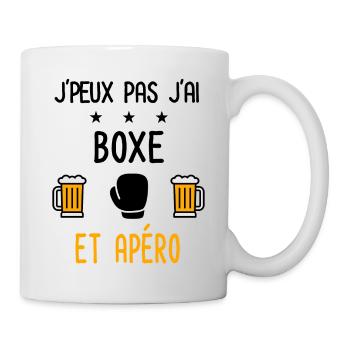 J'peux pas j'ai boxe gants apéro - Mug blanc - blanc - Droite