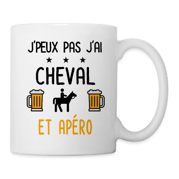 J'peux pas j'ai cheval apéro - Mug blanc - blanc - Droite