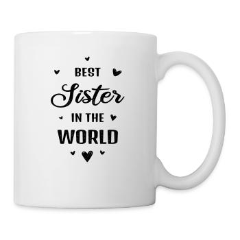 Beste Schwester der Welt Stolze Geschwister Design - Tasse - Weiß - Rechts