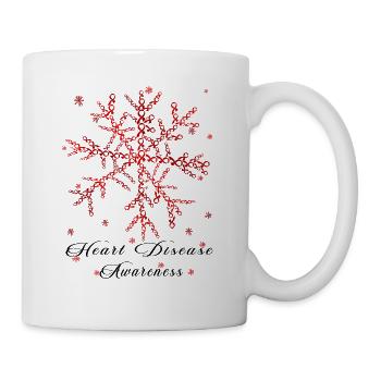 Sensibilisation aux maladies cardiaques du ruban rouge - Mug blanc - blanc - Droite