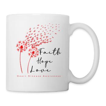 Faith Hope Love Sensibilisation aux maladies cardiaques - Mug blanc - blanc - Droite