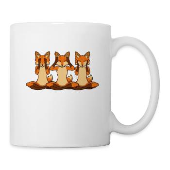 Drei Füchse beim Reiki - Tasse - Weiß - Rechts
