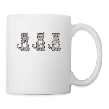 Drei Katzen beim Reiki - Tasse - Weiß - Rechts