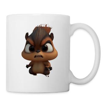 süßes Eichhörnchen mit Spruch Kaffee - Tasse - Weiß - Rechts