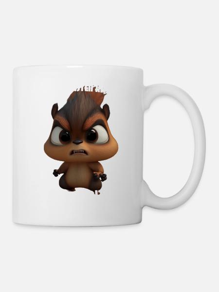 süßes Eichhörnchen mit Spruch Kaffee - Tasse - Weiß