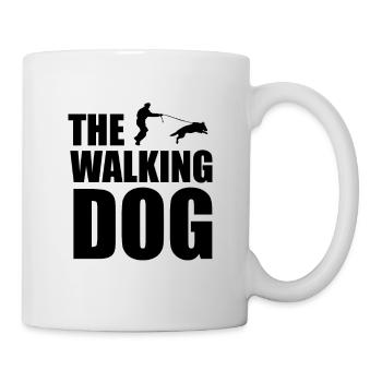 le chien qui marche en noir - Mug blanc - blanc - Droite