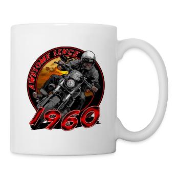 Awesome since 1960, biker's birthday - Mug - white - Right