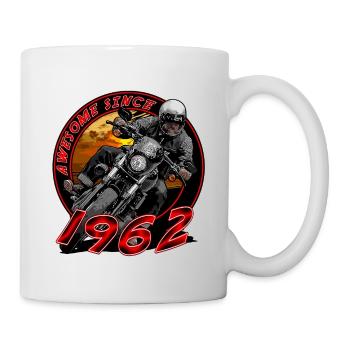 Génial depuis 1962, anniversaire du motard - Mug blanc - blanc - Droite