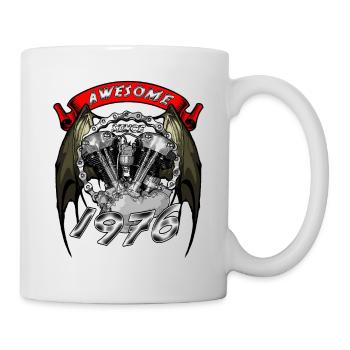 Génial depuis 1976, anniversaire du motard - Mug blanc - blanc - Droite