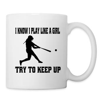 Amateur de baseball baseball femme jeu de baseball - Mug blanc - blanc - Droite