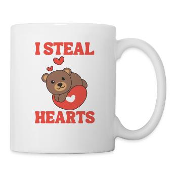 Bär zum Valentinstag ich stehle Herzen - Tasse - Weiß - Rechts