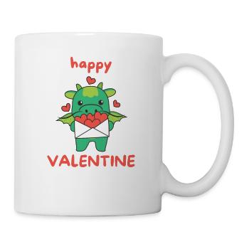 Dragon for Valentine's Day cute animals with hearts - Mug - white - Right