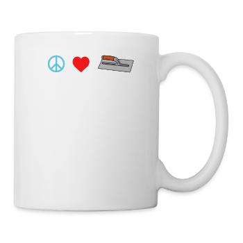 Peace Love Concrete Finisher Construction Worker - Mug - white - Right