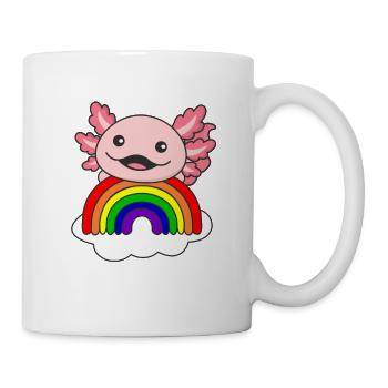 Axolotl bunter Regenbogen für Kinder süßes Axolotl - Tasse - Weiß - Rechts