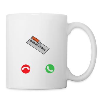 Cement Mason appelle un drôle de travailleur de la construction - Mug blanc - blanc - Droite