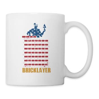 Zement Maurer Vintage USA Patriotic Maurer Wortspiel - Tasse - Weiß - Rechts