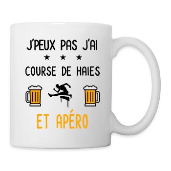 J'peux pas j'ai course de haies apéro - Mug blanc - blanc - Droite
