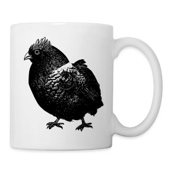 Lustiges Huhn line art Pop Art Minimalistisch 12 - Tasse - Weiß - Rechts
