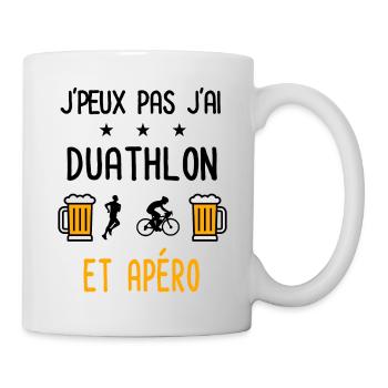 J'peux pas j'ai duathlon sport apéro - Mug blanc - blanc - Droite