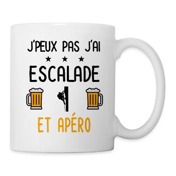 J'peux pas j'ai escalade grimper apéro - Mug blanc - blanc - Droite