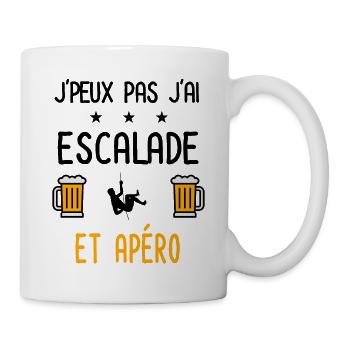 J'peux pas j'ai escalade corde apéro - Mug blanc - blanc - Droite