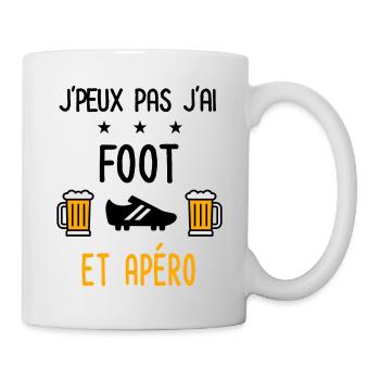 J'peux pas j'ai foot crampons apéro - Mug blanc - blanc - Droite