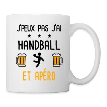 J'peux pas j'ai handball joueur apéro - Mug blanc - blanc - Droite