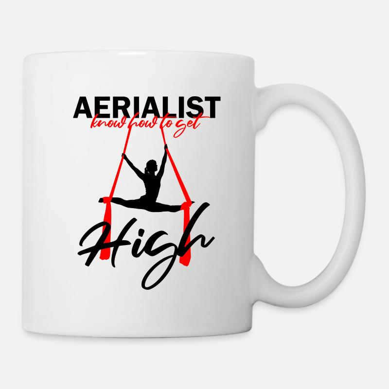 Danseur de soie aérienne pour ruban aérien et acrobate - Mug blanc - blanc